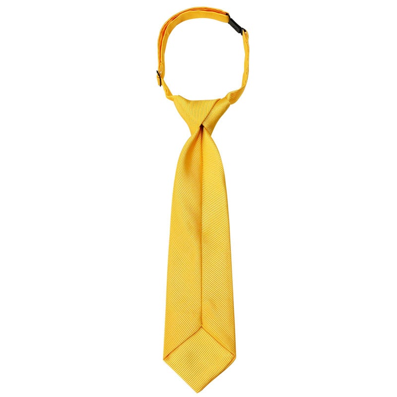 Kajeer Ties for Kids Boys Necktie Adjustable - Woven Little Boys Pre-tied for Kids Formal Wedding Graduation School Uniforms (Yellow, M (age 5 years - 12 years)) - Image 2